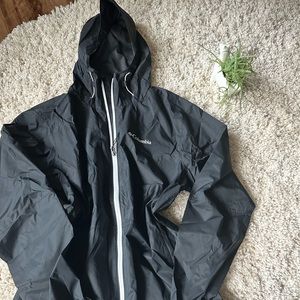 Columbia warm light wear black and white windbreaker hooded zip up jacke…